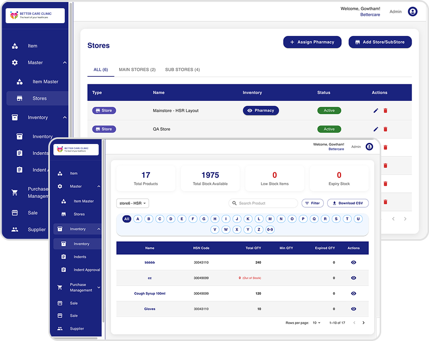 Pharmacy stock preview